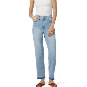 HUDSON | Kass Jeans High-Rise Straight Ankle Jeans 30 Light Blue Wash Raw Hem